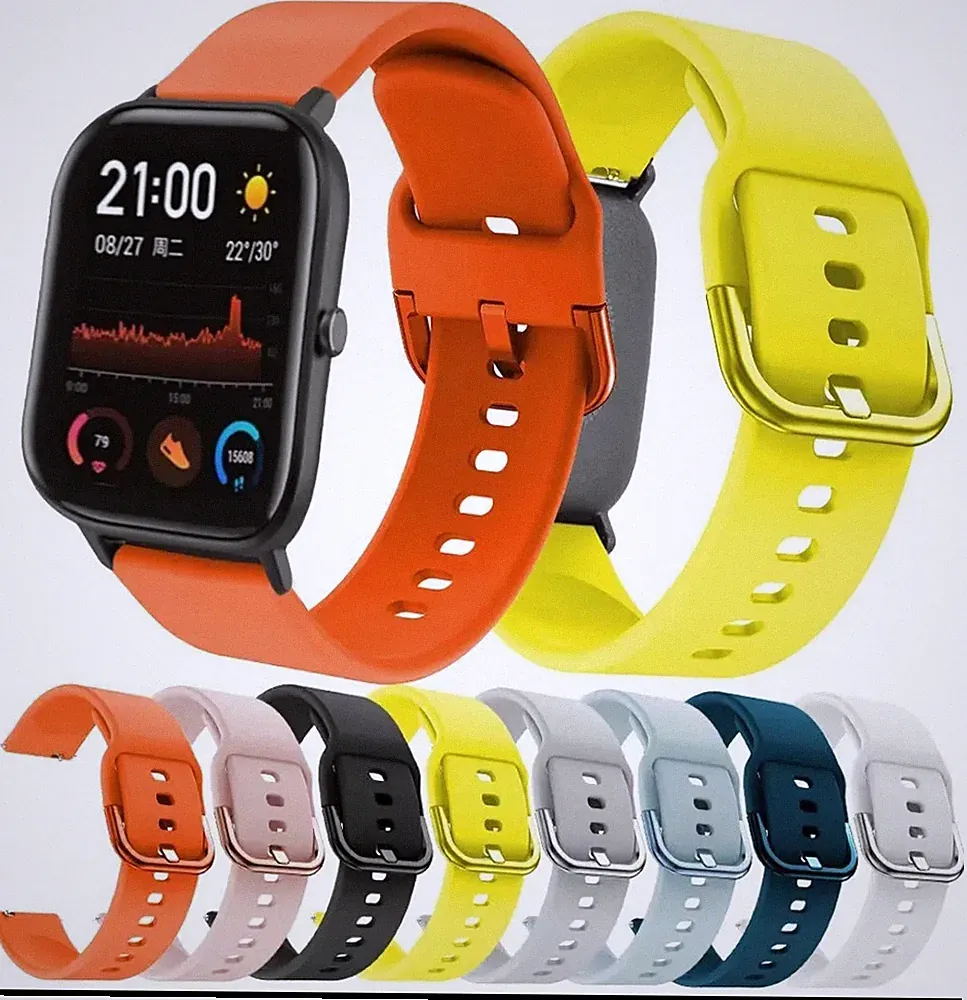 Silikon Armband Smartwatch 18 20 22 mm für Samsung Huawei Amazfit 4stk 33%Rabatt