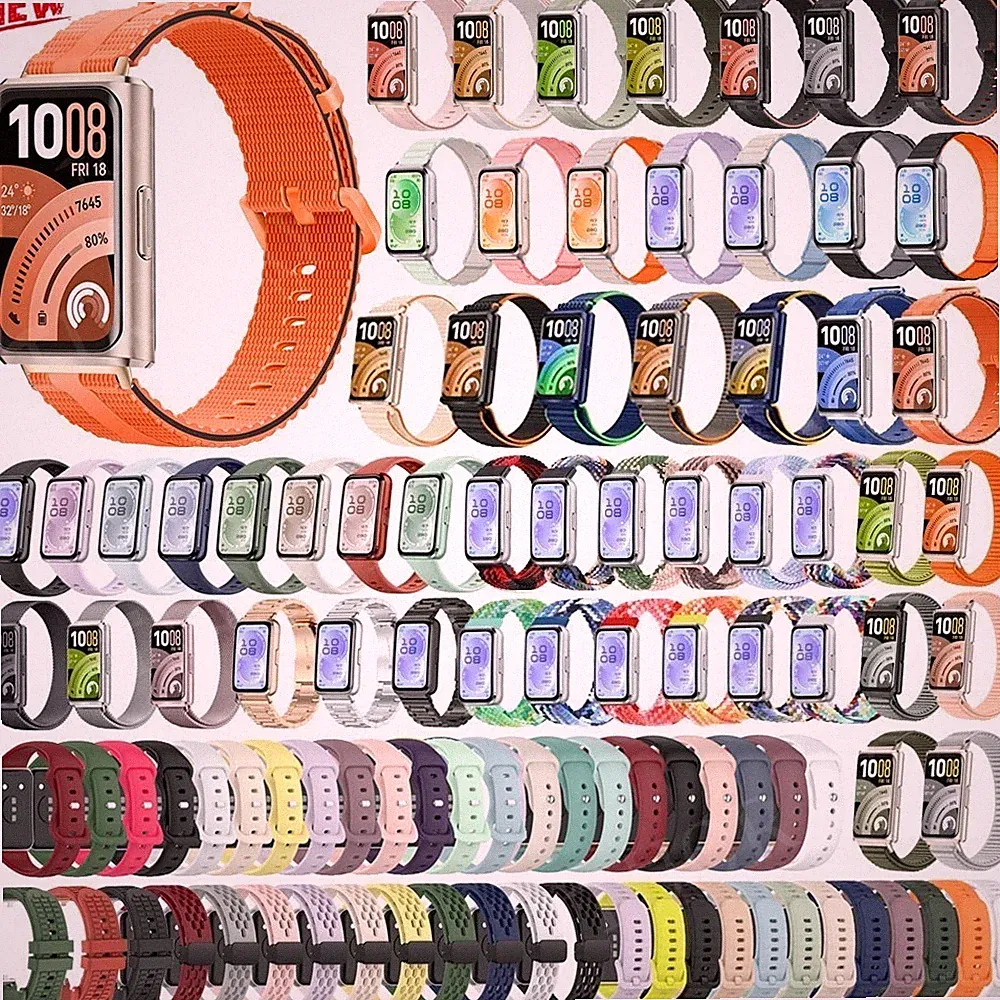 Silikon/Nylon/Metall Armband Für Huawei Band 11 / 11 Pro NFC Smartwatch Ersatz