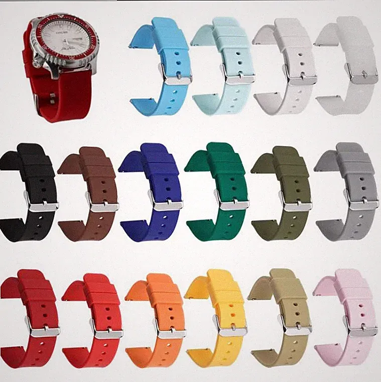 Silikon Uhrenarmband Armband 18, 20, 22, 24 mm Universell Ersatzband Uhr - NEU