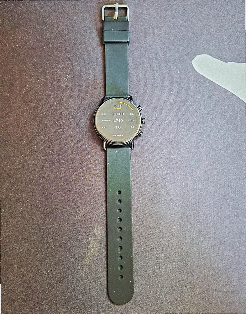 Skagen Falster 2 Smartwatch 40 mm Schwarz Wear OS by Google Silikonarmband