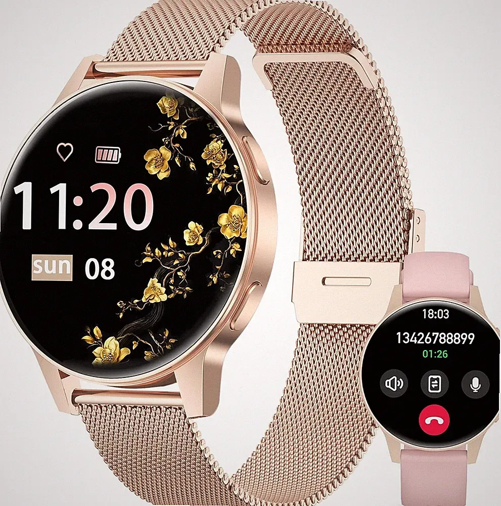 SLOKSFil Smartwatch Damen Klein mit Telefonfunktion, 1.27" TFT Touchscreen