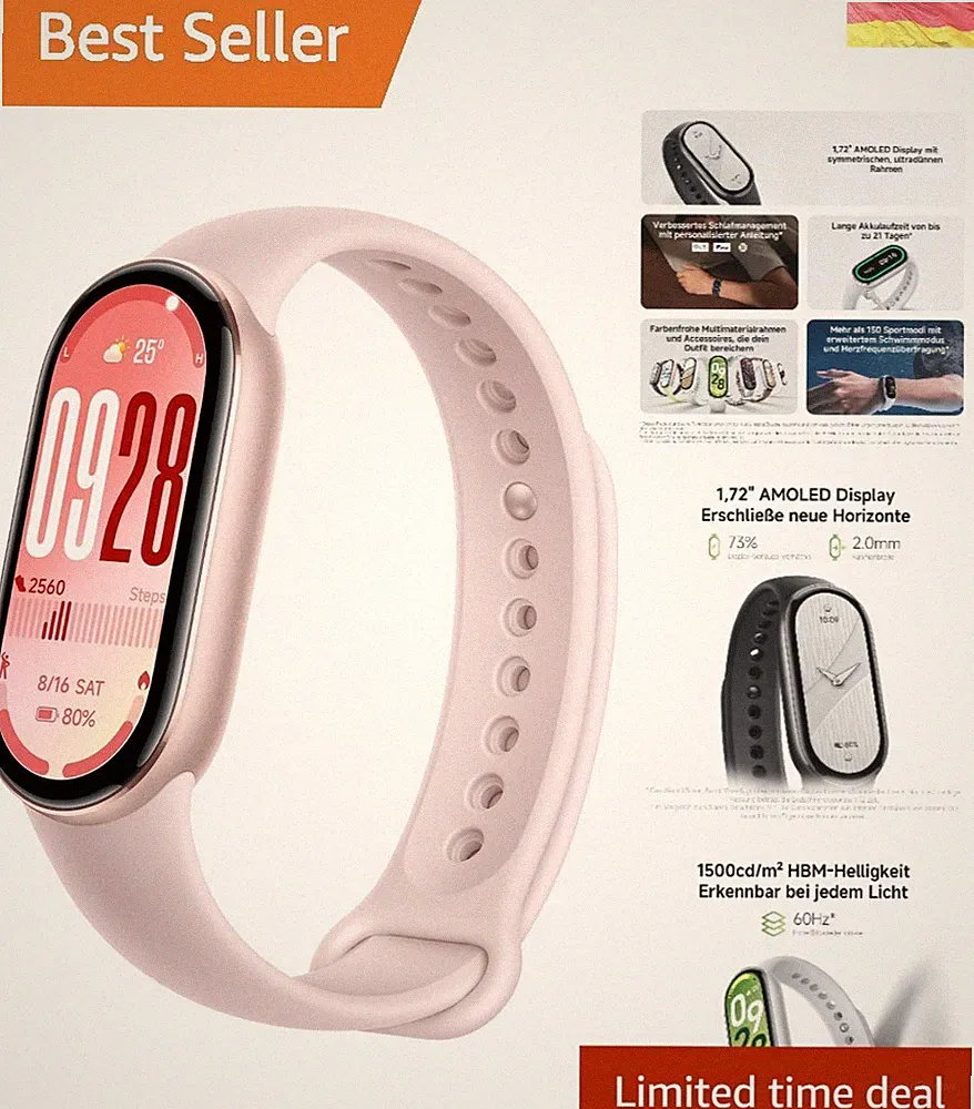 Smart Band 10 Fitness-Tracker,Smartwatch,1,72" AMOLED Display, 21 Tage Akku,...