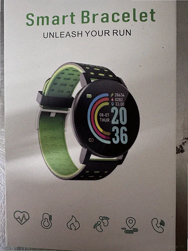 Smart Hand Ring Smartwatch Fitness Tracker Bluetooth 4.0 HryFine Schwarz/grau