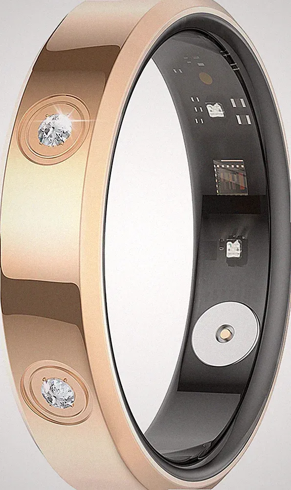 Smart Ring Damen Herren Fitnessring Herzfrequenz Schlafmonitor Android iOS Gold