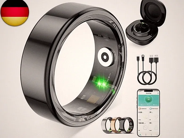 Smart Ring für Damen Herren, Fitness Tracking Ring mit Herzfrequenz
