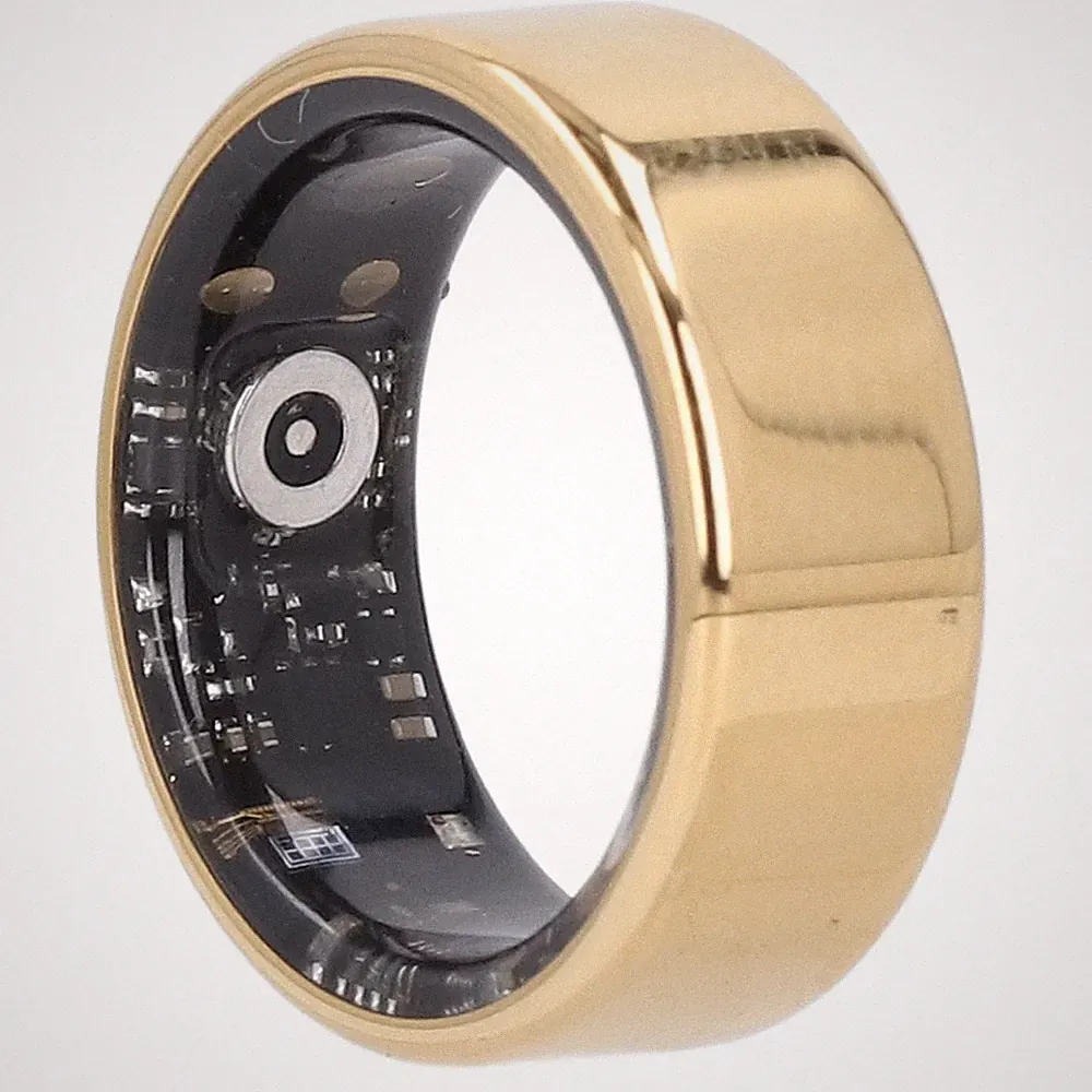 Smart Ring Gesundheits Fitness Tracker Schlaftracking Edelstahl Wasserdicht Gold