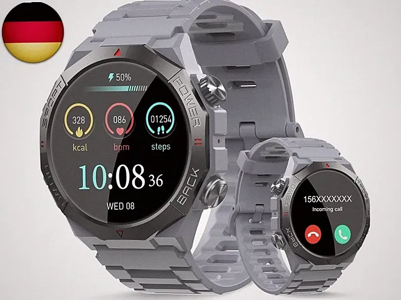 Smart Uhren für Männer (Antwort/Anruf), 1,39" HD Militär Smartwatch, Ul