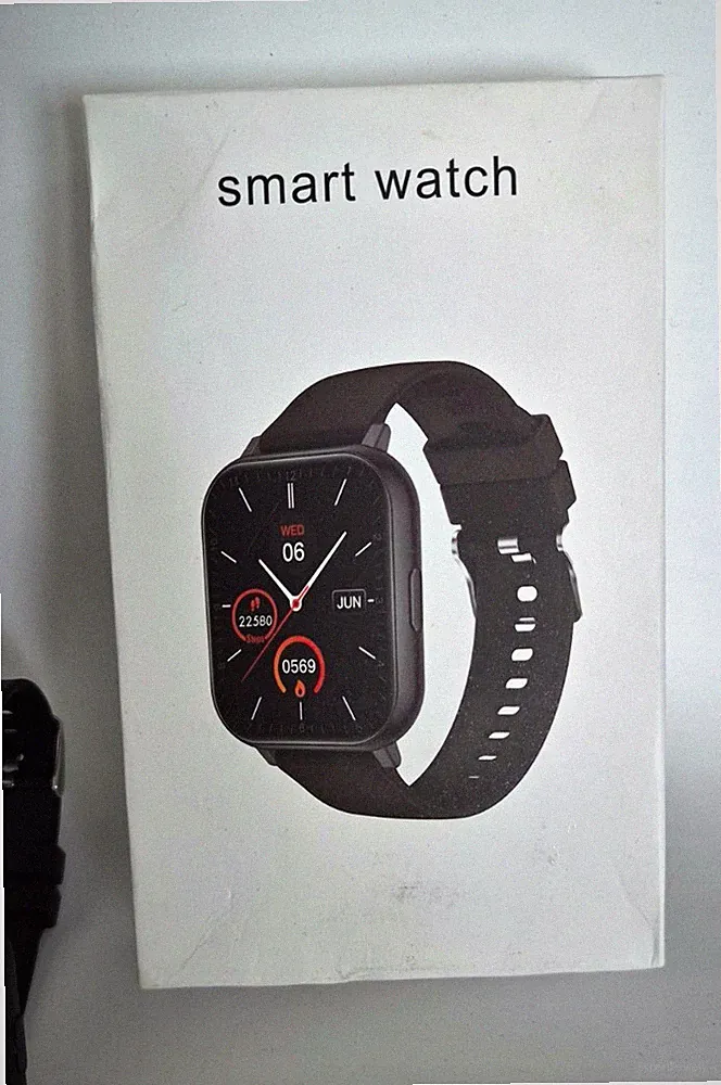 Smart Watch 40 mm Android Smartwatch Schwarz Silikonarmband inkl. Ladekabel