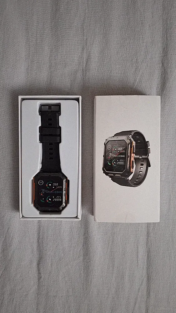 Smart Watch Armbanduhr Schwarz-Orange / Fitness Tracker | Neu