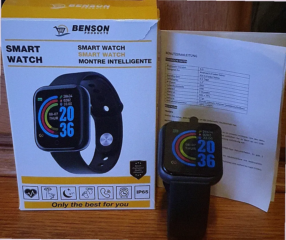 SMART WATCH-BENSON- MONTRE INTELLIGENTE IP65-Neuwertig - Smartwatch mit Bluetoot