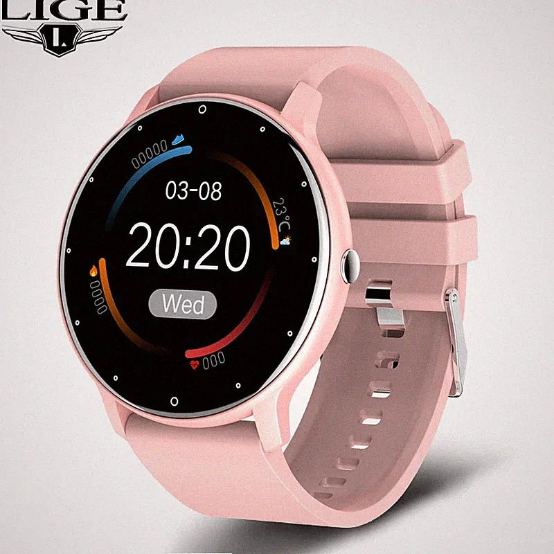 Smart Watch Damen Vollbild-Touchscreen Fitnessuhr IP67 Wasserdicht Bluetooth 5.0