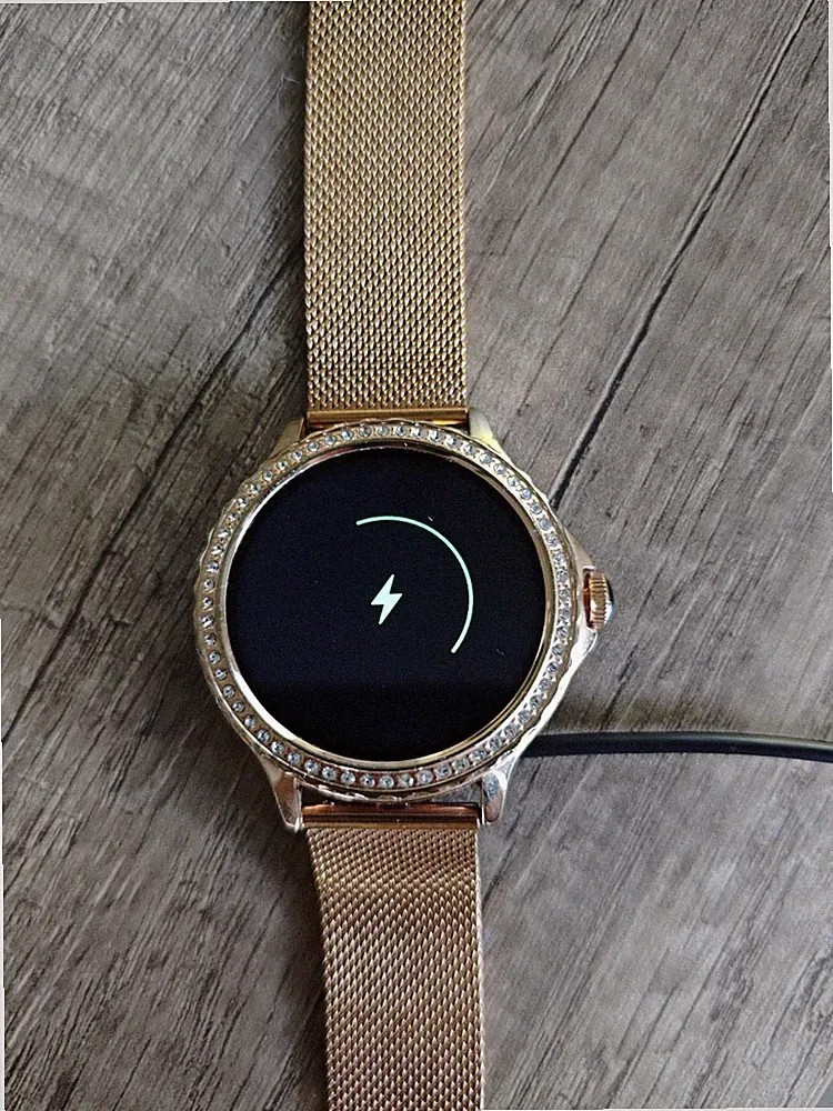 Smart Watch NX19 Smartwatch 44 mm Gold Edelstahl-Mesh, Android, Herzfrequenz