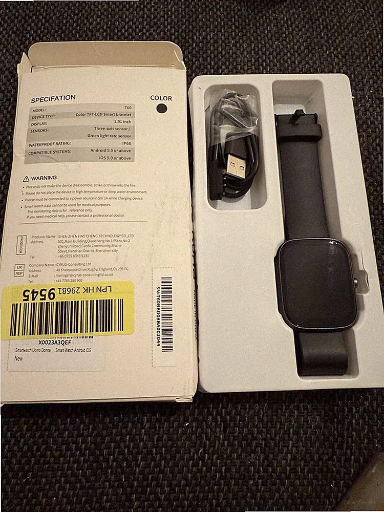 Smart watch t60 uaue iOS schwarz neu Uhr