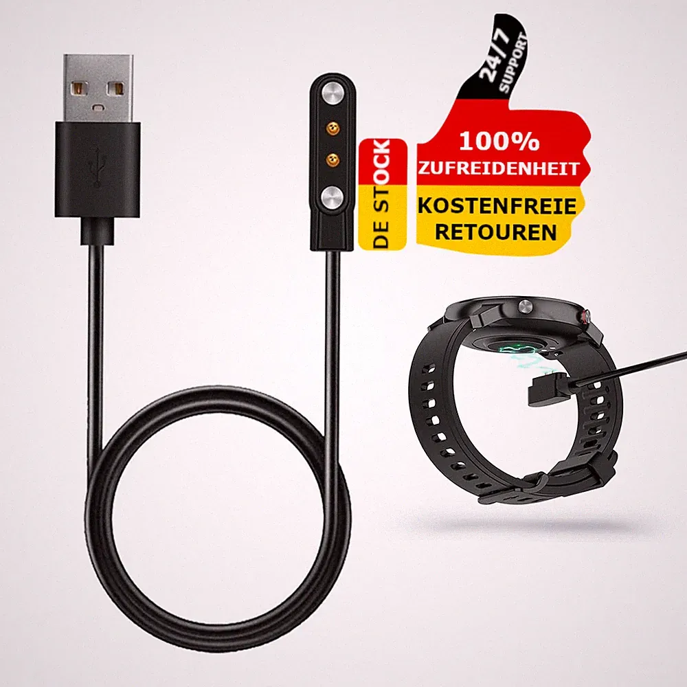 Smart Watch USB Ladekabel Ersatz Universal Kompatibel 2 polig Magnetisch 4mm