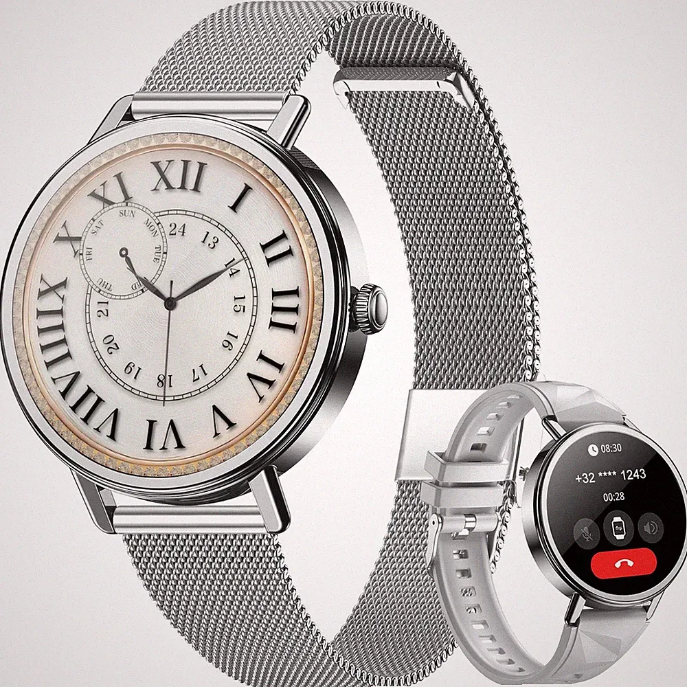 Smartwatch 1.26 Zoll, Puls SpO2, wasserabweisend, Schrittzähler, Bluetooth