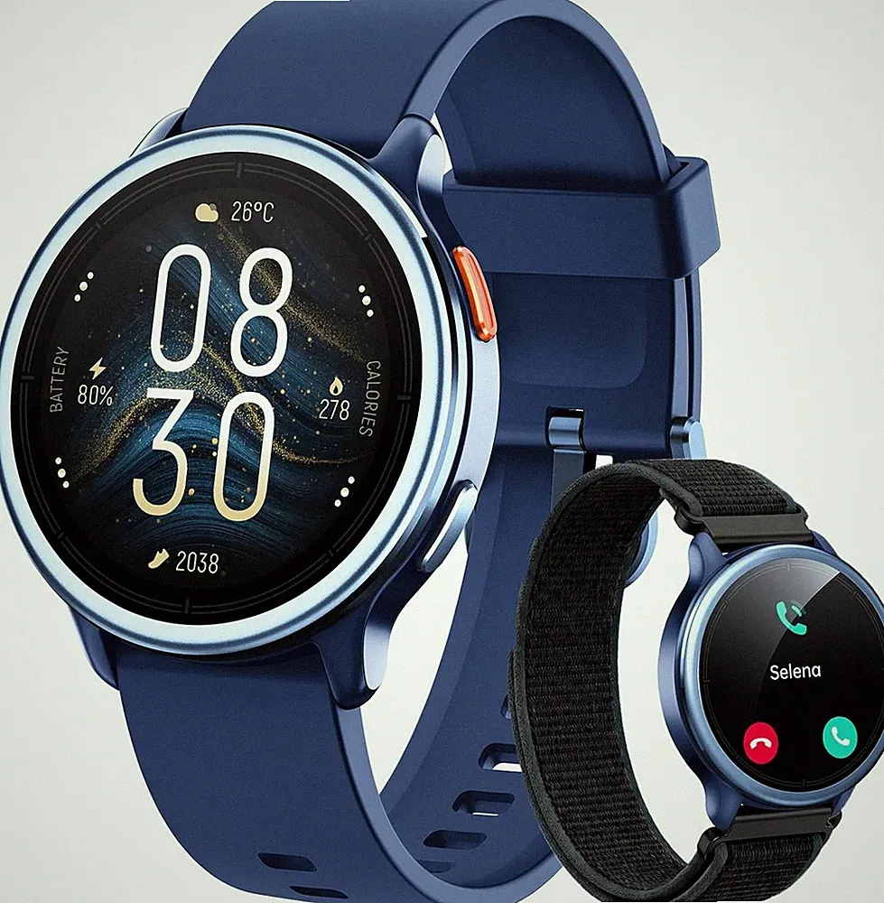 Smartwatch 1,27 Zoll Rund mit Telefonfunktion Pulsuhr Schlafmonitor 120+