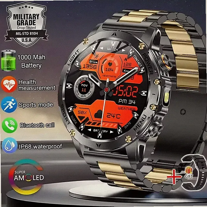 Smartwatch 1,7" AMOLED 1000mAh IP68 Bluetooth Anrufe 100+ Sport Puls SpO2