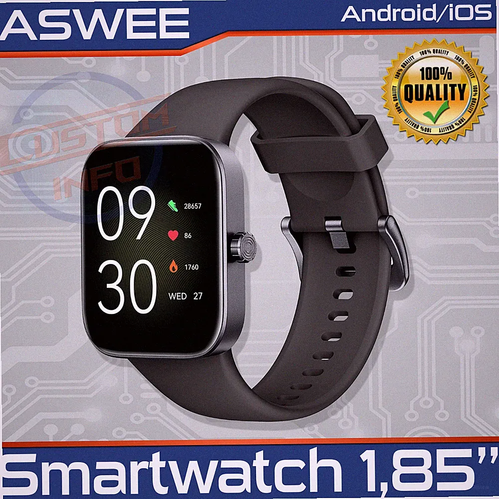 Smartwatch, 1,85" Bildschirm Smartwatch Uhr Herren Damen | Android iOS | IP68