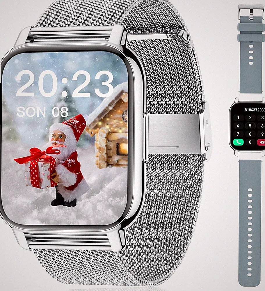 Graue Smartwatch mit Blutdruckmessung