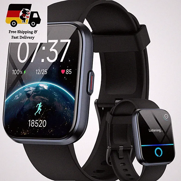 Smartwatch 1,85" für Herren Damen, Fitnessuhr mit 120 Sportmodi, 10 Tage Akku