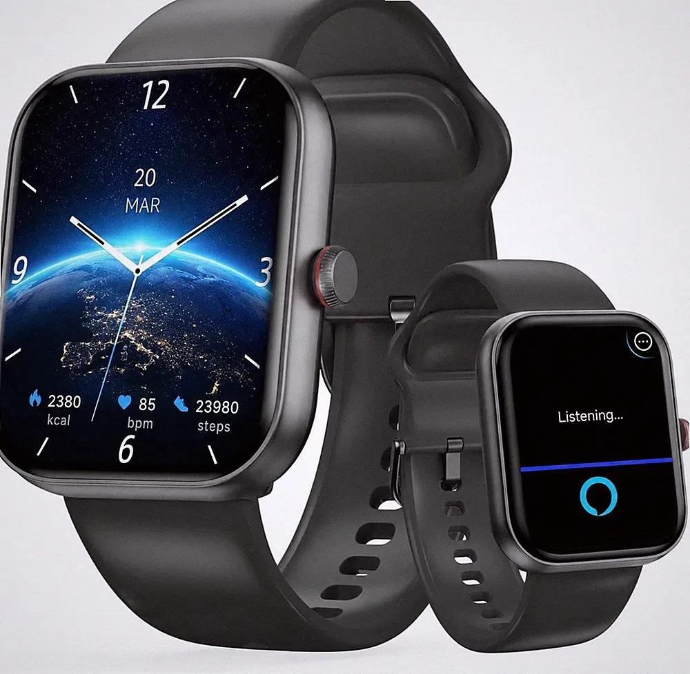 Smartwatch 1,91" AMOLED mit Alexa Telefonfunktion 30 Tage Akku IP68 Wasserdicht
