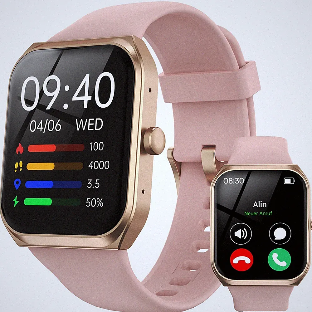 Smartwatch 1.91 Unisex Fitness Tracker Herzfrequenz IP68 wasserdicht SpO2