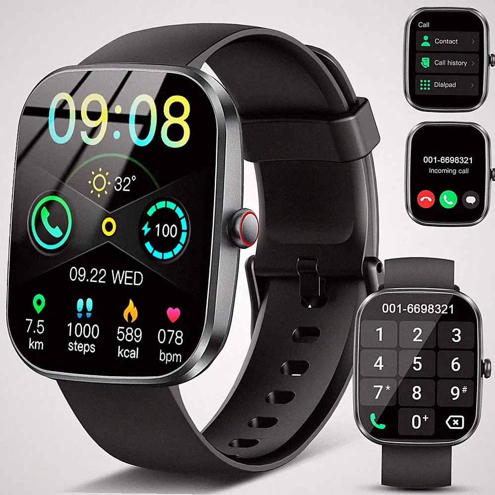 Smartwatch, 2026 HD 1,91" Bluetooth 5.4 Calling 1,91 Zoll, A-Black PRO