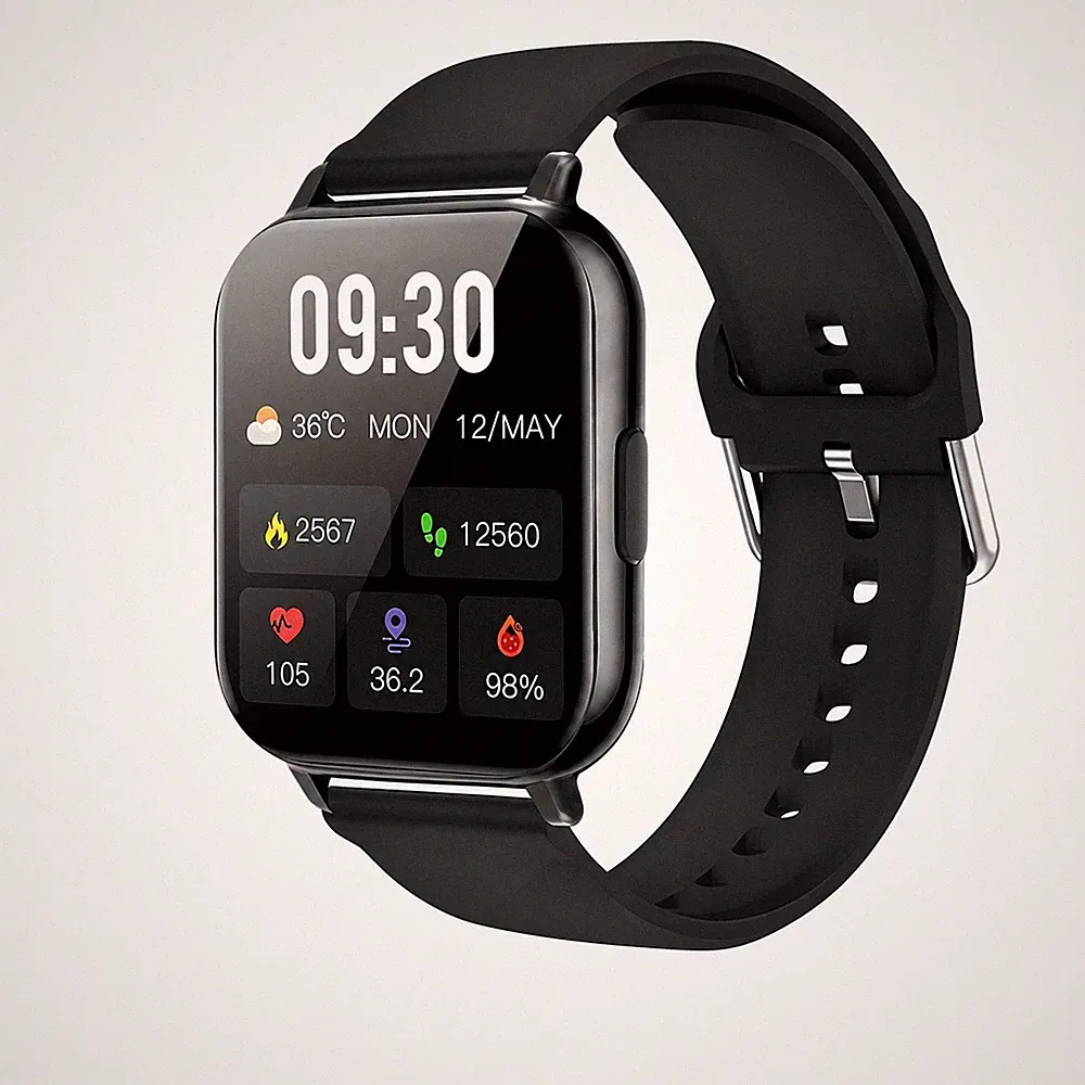 Smartwatch, 4,65 cm Voll-Touchscreen-Display für iPhone & Android-Handys