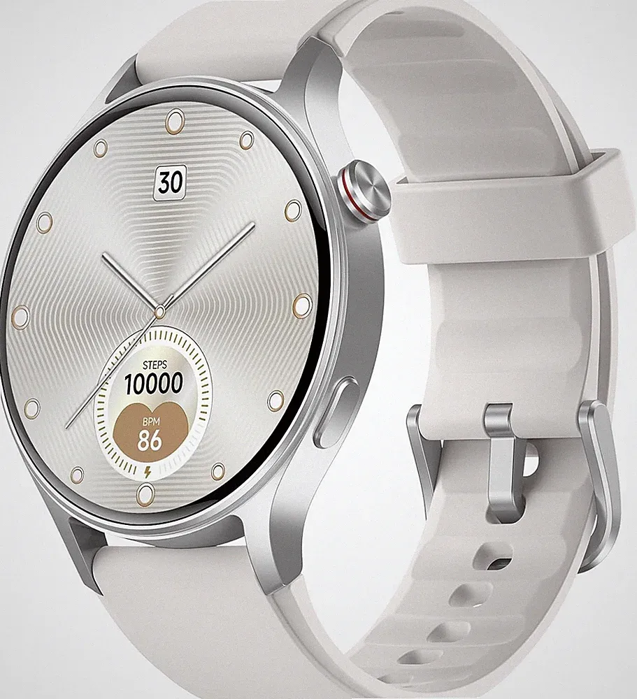 SmartWatch 43 mm Smartwatch grau AMOLED Farbdisplay 1,32 Zoll rund B-Ware