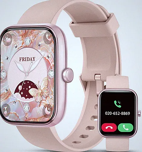 Smartwatch, 44mm Smartwatch Anrufe annehmen, Alexa 1,83'' Fitness Pink