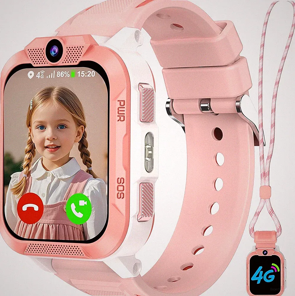 Smartwatch 4G Kinder GPS Telefon SOS-Taste Schulmodus Uhr für Kinder
