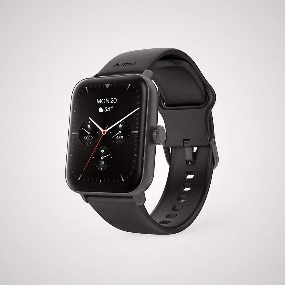 Smartwatch "6010", GPS, TFT-Display 1,65", Telefonfunktion, wasserdicht, SW (001