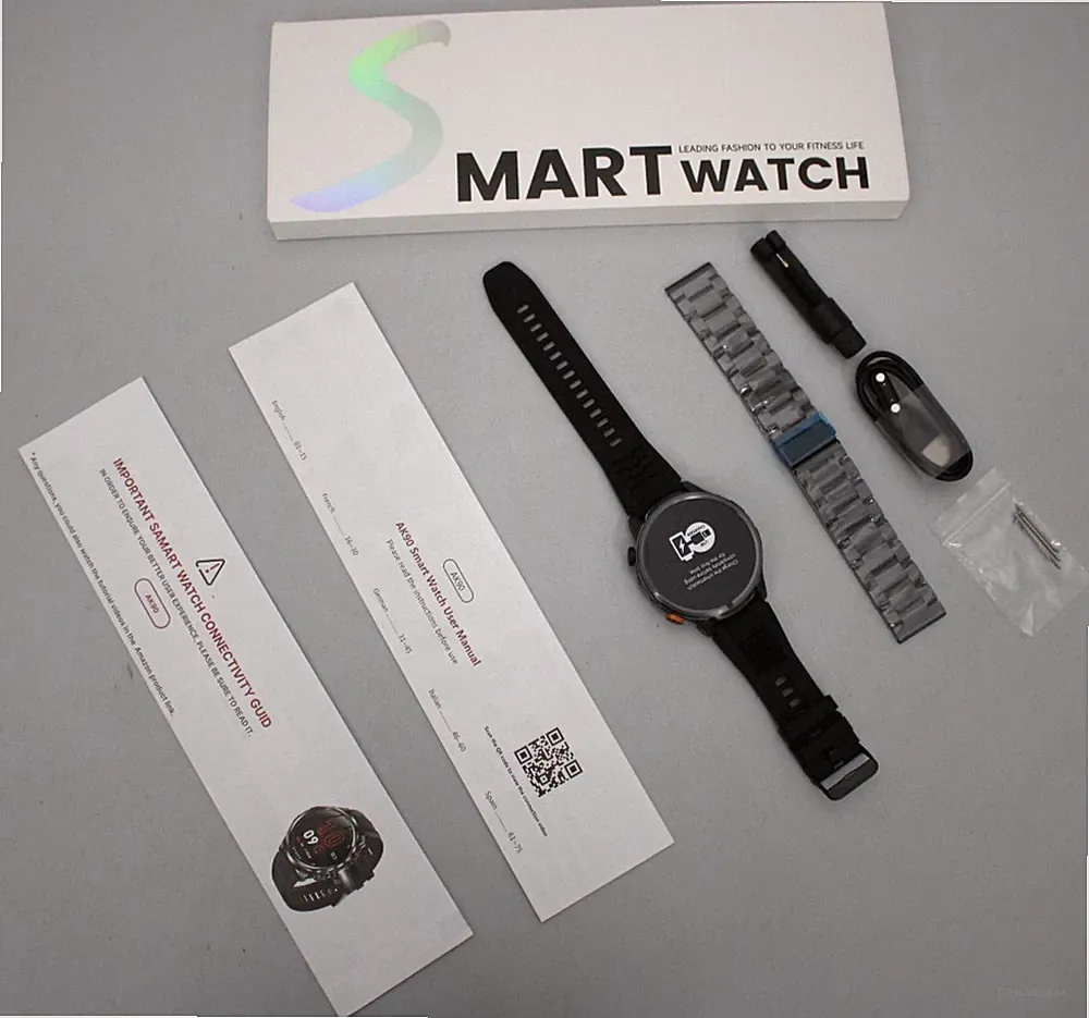 Smartwatch AK90 Herren mit 1000mAh Akku/LED Taschenlampen/1.91"AMOLED Neu