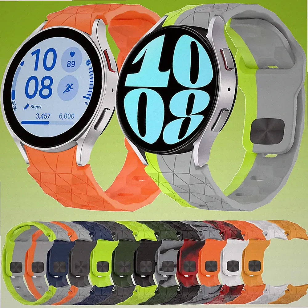 Smartwatch Arm Band Silikon für Samsung Galaxy Watch FE / 6 / 5 / 4 40mm Fußball