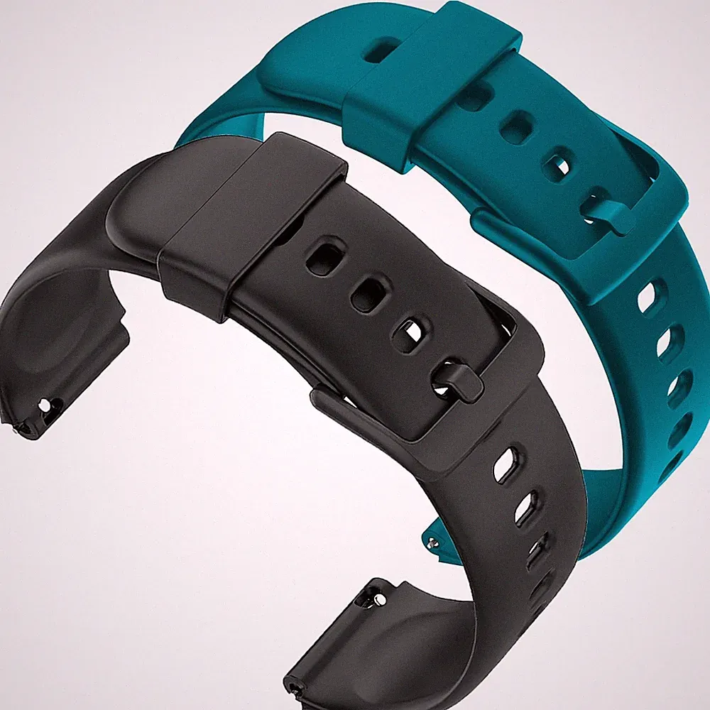 Smartwatch Armband 19 mm Silikon für Hama 5910 ID205L Schwarz Grün