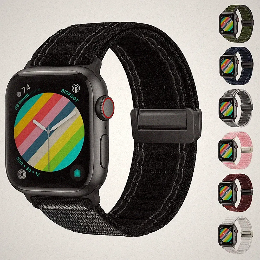 Smartwatch Armband für Apple Watch SE 1 40 mm 44 mm Textil Ersatz Band Magnet