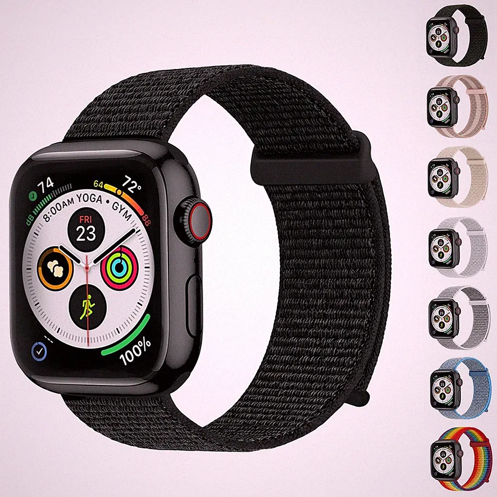Smartwatch Armband für Apple Watch SE 2 40 mm 44 mm Textil Ersatz Band Klett