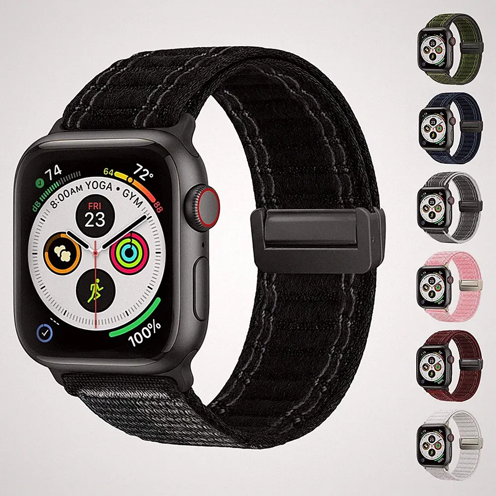 Smartwatch Armband für Apple Watch SE 2 40 mm 44 mm Textil Ersatz Band Magnet