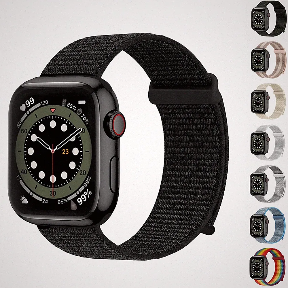 Smartwatch Armband für Apple Watch SE 3 40 mm 44 mm Textil Ersatz Band Klett