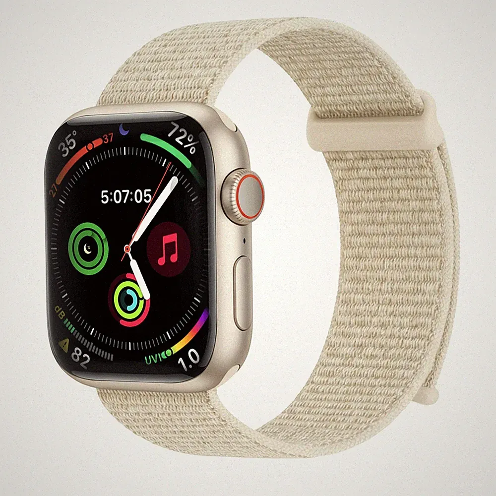Smartwatch Armband für Apple Watch Series 1 38mm Nylon Textil Band Klett Beige