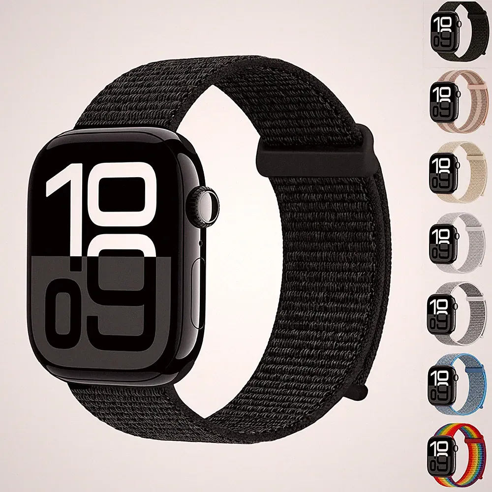 Smartwatch Armband für Apple Watch Series 11 42 mm 46 mm Nylon Ersatz Band Klett