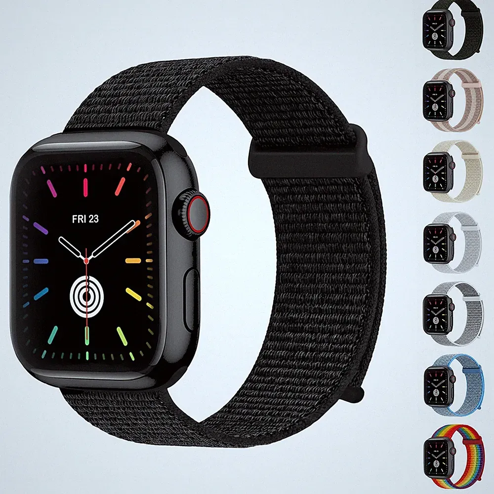 Smartwatch Armband für Apple Watch Series 7 41 mm 45 mm Nylon Ersatz Band Klett
