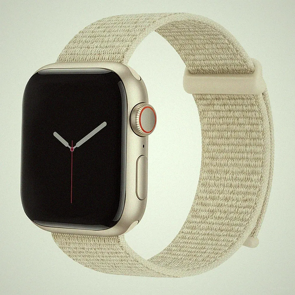 Smartwatch Armband für Apple Watch Series 8 41mm Nylon Textil Band Klett Beige