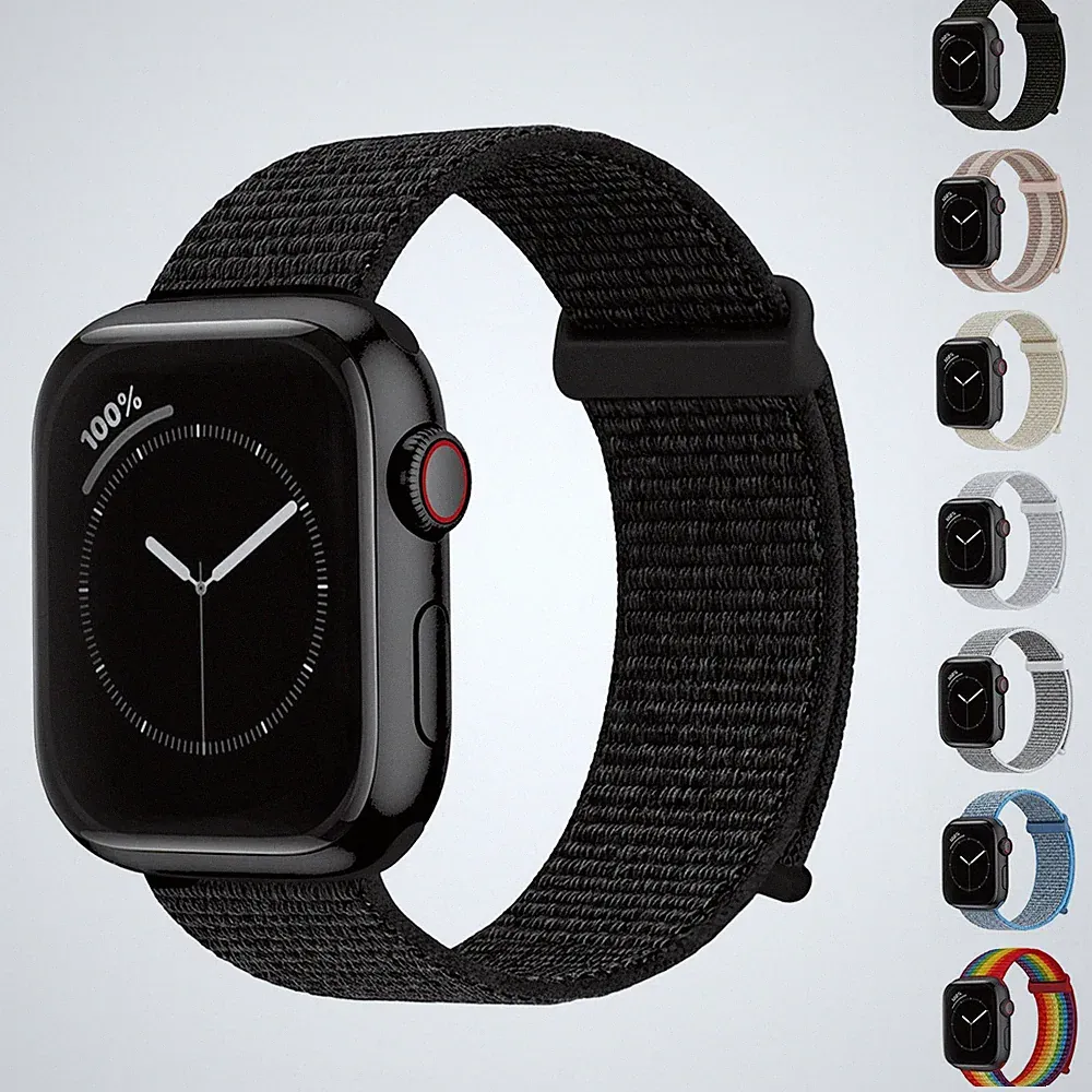 Smartwatch Armband für Apple Watch Series 9 41 mm 45 mm Nylon Ersatz Band Klett