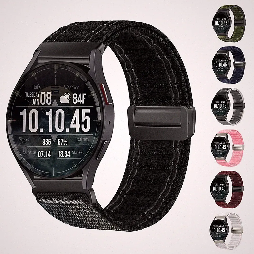 Smartwatch Armband für Samsung Galaxy Watch5 40 mm 44 mm Nylon Ersatzband Magnet