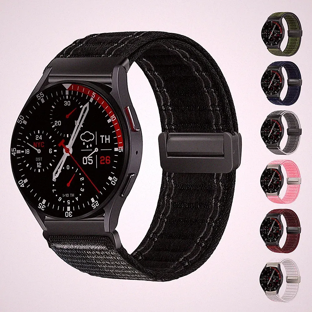 Smartwatch Armband für Samsung Galaxy Watch7 40 mm 44 mm Nylon Ersatzband Magnet