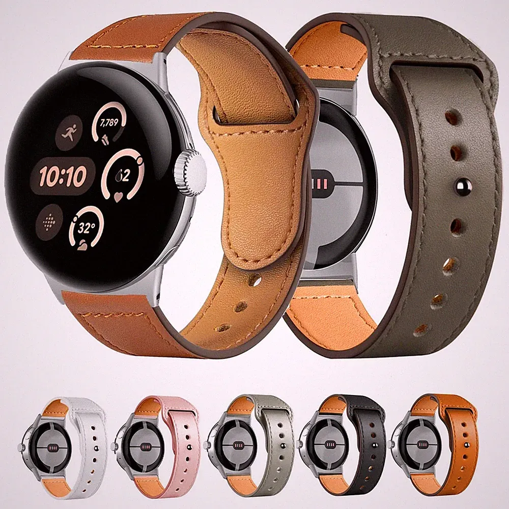Smartwatch Armband Leder für Google Pixel Watch 4 / 3 / 2 / 1 41mm Faltschließe