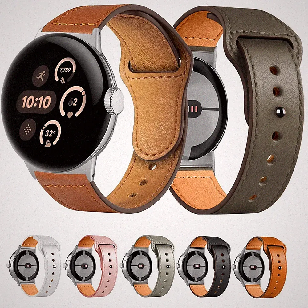 Smartwatch Armband Leder für Google Pixel Watch 5 / 4 / 3 45mm Faltschließe