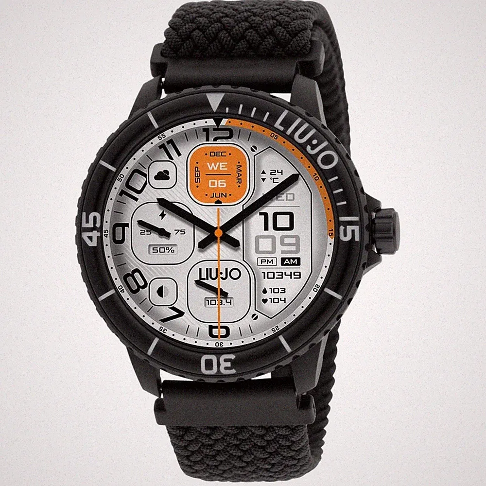Smartwatch + Armband LIU JO LUXURY SYNC SWLJ180 Textil + Silikon Schwarz
