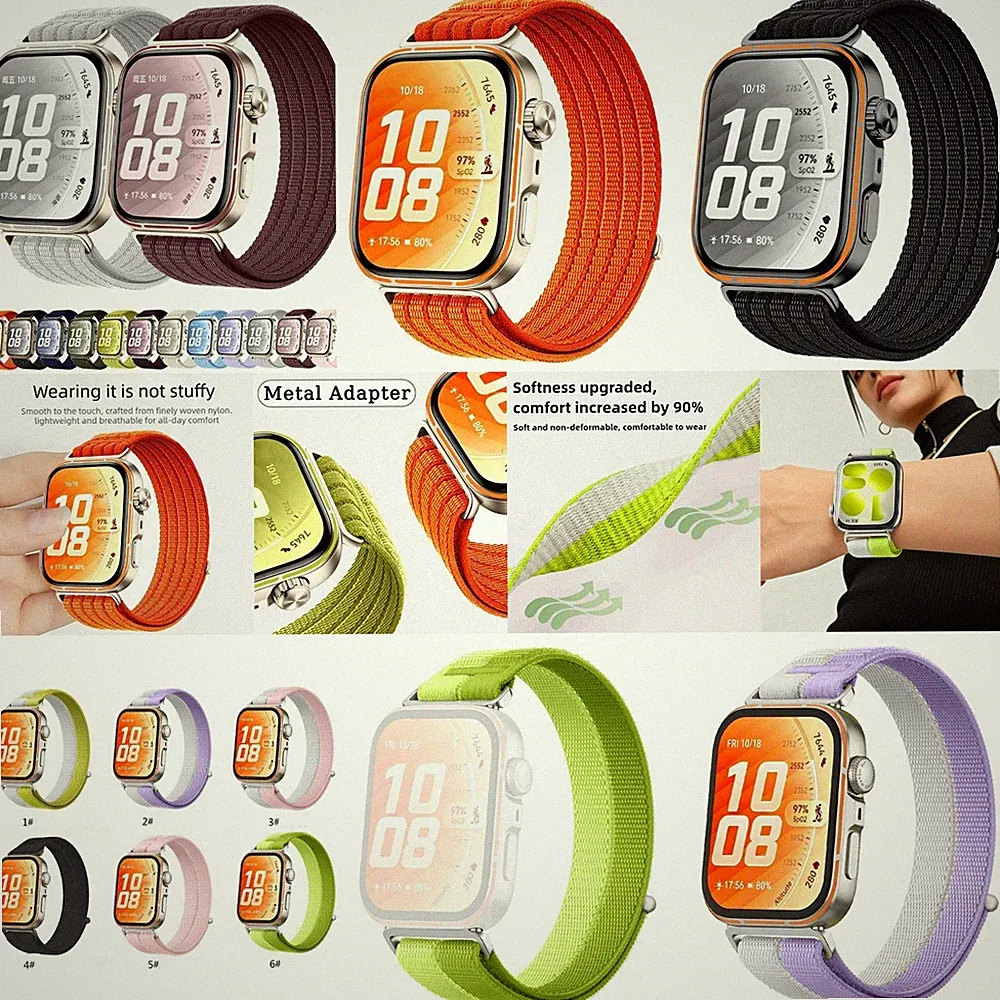 Smartwatch Armband Nylon für Huawei Watch Fit 5 4 / 5 4 Pro / 3 Klettverschluss